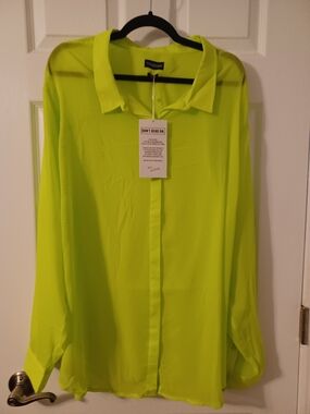 Wildfang Neon Lime Lightweight Shirt